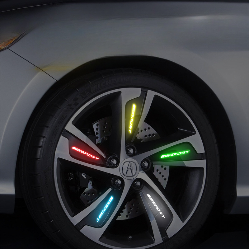 4Pcs Universal Reflective Rim  - Outdoor Sport Logo review and price