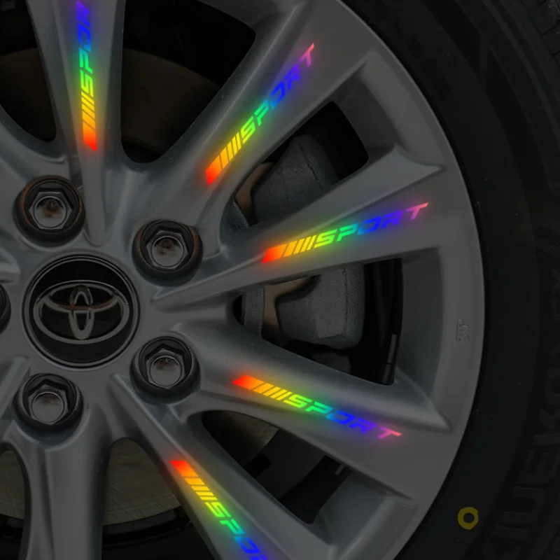 4Pcs Universal Reflective Rim  - Outdoor Sport Logo review and price